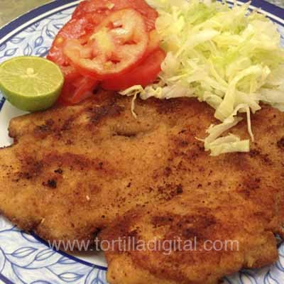 Pollo empanizado en avena